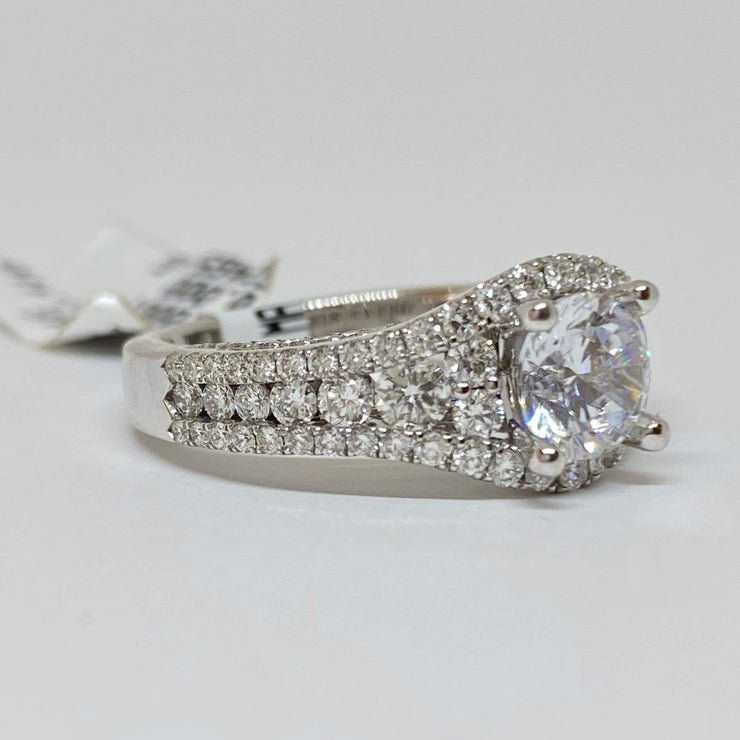 Mark Areias Jewelers Jewellery & Watches Fana Round Diamond Pave Engagement Semi Mounting Ring 14KW 1.41CTW