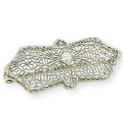 Mark Areias Jewelers Jewellery & Watches Filigree Diamond Pin Brooch 14K White Gold 0.10 Carat