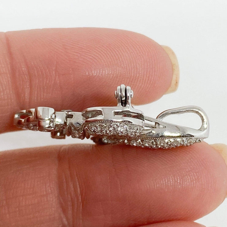 Mark Areias Jewelers Jewellery & Watches Fleur De Lis Diamond Pin Brooch or Pendant 18K White Gold 0.60 CTW