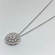 Mark Areias Jewelers Jewellery & Watches Flower Cluster Pave Diamond Pendant 14K White Gold 1.01 Carat