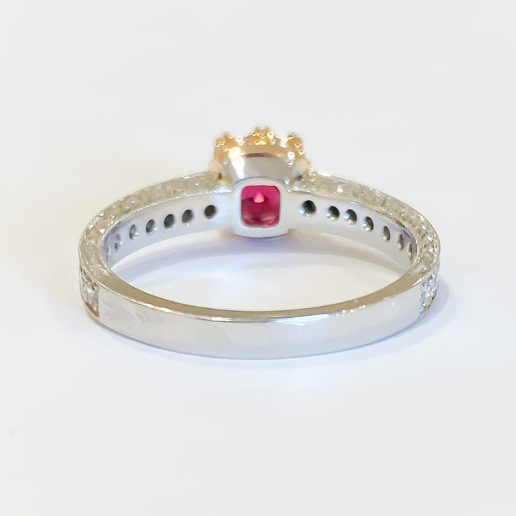 Mark Areias Jewelers Jewellery & Watches Handmade Custom Burma Ruby & Diamond Ring 18K Yellow Gold & Platinum 1.13 Carat