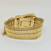 Mark Areias Jewelers Jewellery & Watches Heavy Wide Buckle Tassel MOP Gruen Watch Estate Bracelet 14K 98 Grams!