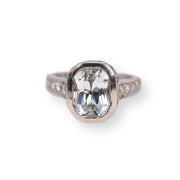 Mark Areias Jewelers Jewellery & Watches Jack Kelege White Sapphire & Diamond Bezel Pave Ring Platinum