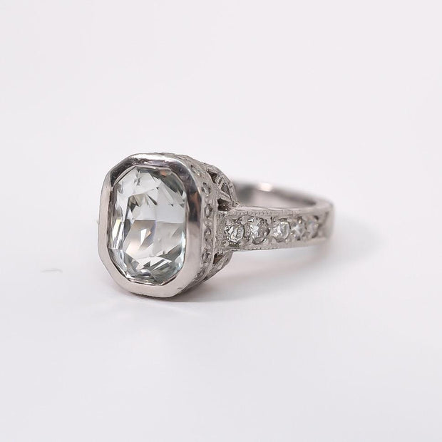 Mark Areias Jewelers Jewellery & Watches Jack Kelege White Sapphire & Diamond Bezel Pave Ring Platinum
