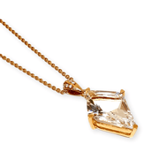 Mark Areias Jewelers Jewellery & Watches Kite Shape Clear White Quartz & Diamond Pendant 18K Rose Gold