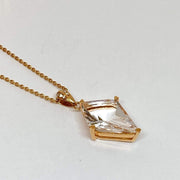 Mark Areias Jewelers Jewellery & Watches Kite Shape Clear White Quartz & Diamond Pendant 18K Rose Gold