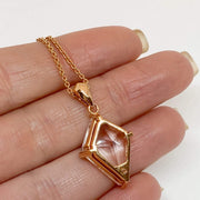 Mark Areias Jewelers Jewellery & Watches Kite Shape Clear White Quartz & Diamond Pendant 18K Rose Gold