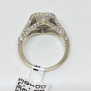 Mark Areias Jewelers Jewellery & Watches Lady's Diamond Cushion Bezel Pave Halo Engagement Wedding Ring 1.21CT 14KW GIA