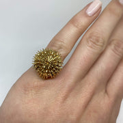 Mark Areias Jewelers Jewellery & Watches Lady's Estate Fashion Burst Faceted Ring 18K Yellow Gold Sz 4.75 8.30 grams