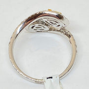 Mark Areias Jewelers Jewellery & Watches Lady's Fancy Yellow Pear Diamond Swirl Fashion Ring 14K TT 1.03 CTW