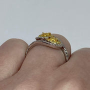 Mark Areias Jewelers Jewellery & Watches Lady's Fancy Yellow Pear Diamond Swirl Fashion Ring 14K TT 1.03 CTW