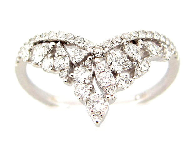 Mark Areias Jewelers Jewellery & Watches Lady's Fashion Freeform "V" Chevron Diamond Pave Ring 14KW .59CTW