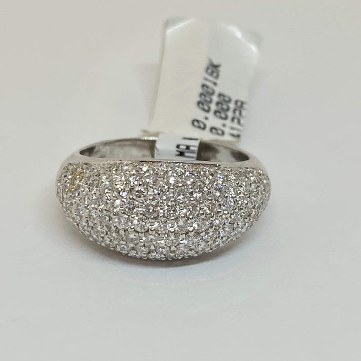 Mark Areias Jewelers Jewellery & Watches Lady's Pave Diamond Fashion Dome Right Hand Ring 1.35ctw 18K White Gold