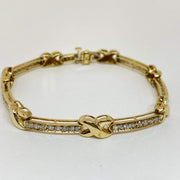 Mark Areias Jewelers Jewellery & Watches Lady's Pave Diamond "X" Tennis Bracelet 14K Yellow Gold 1.50CTW
