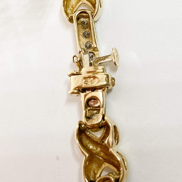 Mark Areias Jewelers Jewellery & Watches Lady's Pave Diamond "X" Tennis Bracelet 14K Yellow Gold 1.50CTW