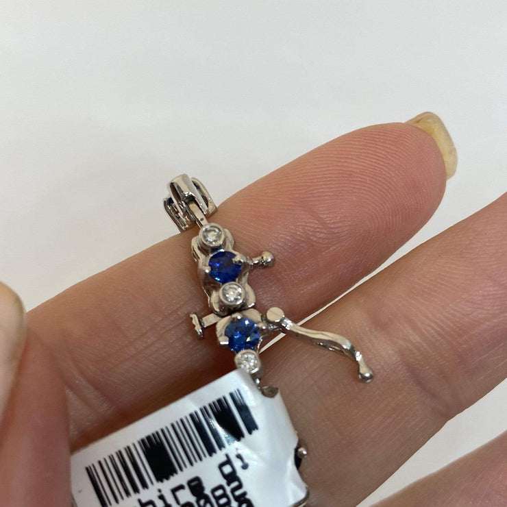 Mark Areias Jewelers Jewellery & Watches Lady's Round Blue Sapphire & Diamond Tennis Bracelet 2.40 CTW 14K White Gold