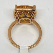 Mark Areias Jewelers Jewellery & Watches Lisa Nik Orange Cushion Citrine & Halo Diamond Ring 18K Rose Gold 13mm