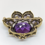 Mark Areias Jewelers Jewellery & Watches Marcus & Co. Plique-à-Jour Art Nouveau Amethyst and Pearl Brooch