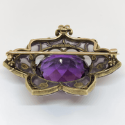 Mark Areias Jewelers Jewellery & Watches Marcus & Co. Plique-à-Jour Art Nouveau Amethyst and Pearl Brooch
