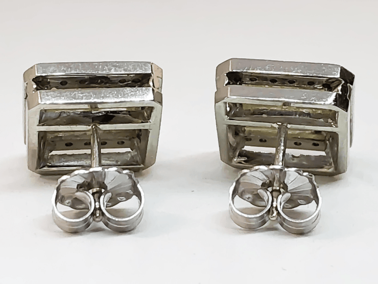 Mark Areias Jewelers Jewellery & Watches Mark Areias Handmade Fancy Yellow & White Diamond Square Halo Earrings