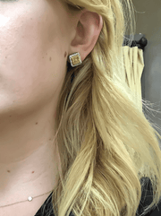Mark Areias Jewelers Jewellery & Watches Mark Areias Handmade Fancy Yellow & White Diamond Square Halo Earrings