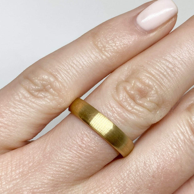 Mark Areias Jewelers Jewellery & Watches Mark Areias Jewelers Custom Handmade Satin Wedding Band 5mm 18KY