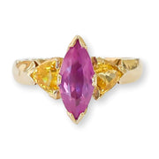 Mark Areias Jewelers Jewellery & Watches Mark Areias Jewelers Handmade Custom Pink & Yellow Sapphire Ring 14K Yellow Gold