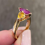 Mark Areias Jewelers Jewellery & Watches Mark Areias Jewelers Handmade Custom Pink & Yellow Sapphire Ring 14K Yellow Gold