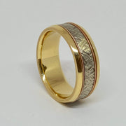 Mark Areias Jewelers Jewellery & Watches Mark Areias Jewelers Handmade Custom Wedding Band Crosshatch 14K