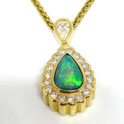 Mark Areias Jewelers Jewellery & Watches Mark Areias Jewelers Handmade Natural Ethiopian Opal & Diamond Pendant 18KY