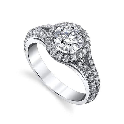 Mark Areias Jewelers Jewellery & Watches Mark Areias Jewelers Handmade Platinum Round Diamond Engagement Ring 1.24 CT