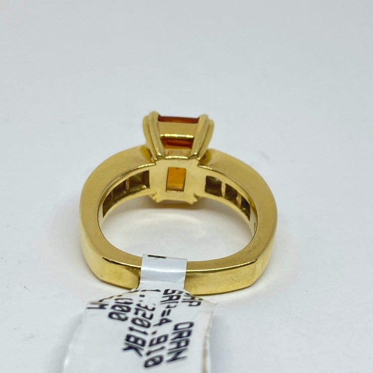 Mark Areias Jewelers Jewellery & Watches Mark Areias Jewelers Orange Sapphire & Diamond Ring Handmade 18K Yellow Gold