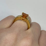 Mark Areias Jewelers Jewellery & Watches Mark Areias Jewelers Orange Sapphire & Diamond Ring Handmade 18K Yellow Gold