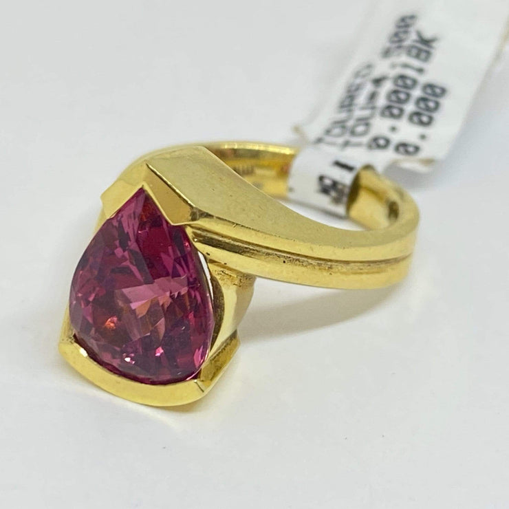 Mark Areias Jewelers Jewellery & Watches Mark Areias Jewelers Pink Tourmaline Ring Handmade in 18K Yellow Gold 4.50 CT