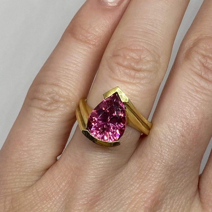 Mark Areias Jewelers Jewellery & Watches Mark Areias Jewelers Pink Tourmaline Ring Handmade in 18K Yellow Gold 4.50 CT