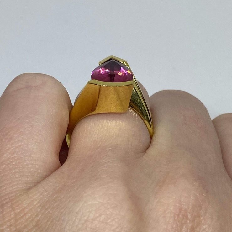 Mark Areias Jewelers Jewellery & Watches Mark Areias Jewelers Pink Tourmaline Ring Handmade in 18K Yellow Gold 4.50 CT