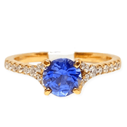 Mark Areias Jewelers Jewellery & Watches Montana Round Blue Sapphire & Pave Diamond Ring 18K Rose Gold