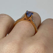 Mark Areias Jewelers Jewellery & Watches Montana Round Blue Sapphire & Pave Diamond Ring 18K Rose Gold