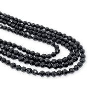 Mark Areias Jewelers Jewellery & Watches Natural Black Spinel Faceted Bead Necklace 36" Vermeil Clasp