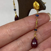 Mark Areias Jewelers Jewellery & Watches Natural Multi Colored Gemstone Drop Earrings Ruby Sapphire Briolette 22KY