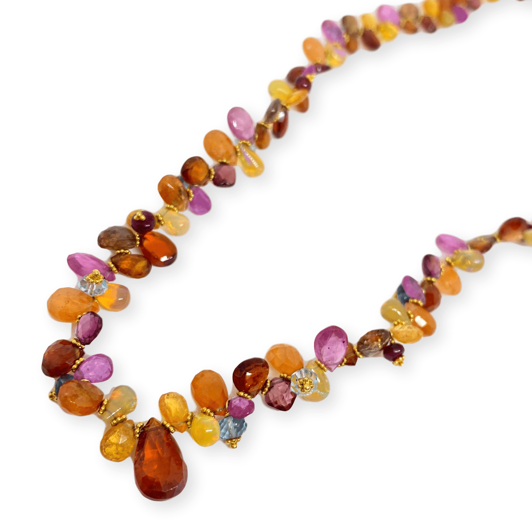 Natural Multi Colored Gemstone Necklace Summer Briolette Opal S