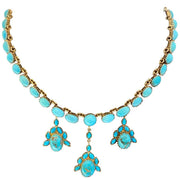 Mark Areias Jewelers Jewellery & Watches Natural Turquoise Estate Necklace and Earring Suite Set 18K Yellow Gold