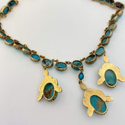 Mark Areias Jewelers Jewellery & Watches Natural Turquoise Estate Necklace and Earring Suite Set 18K Yellow Gold