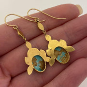 Mark Areias Jewelers Jewellery & Watches Natural Turquoise Estate Necklace and Earring Suite Set 18K Yellow Gold