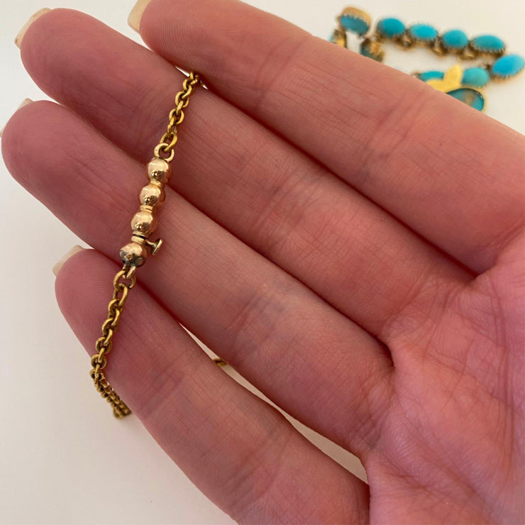 Mark Areias Jewelers Jewellery & Watches Natural Turquoise Estate Necklace and Earring Suite Set 18K Yellow Gold