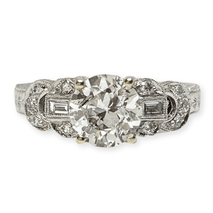 Mark Areias Jewelers Jewellery & Watches Old European Cut Diamond Antique Style Engagement Wedding Ring 1.22CT 18KW
