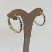Mark Areias Jewelers Jewellery & Watches Pave Black & White Diamond 14K White Gold Hoop Earrings 2.29ctw