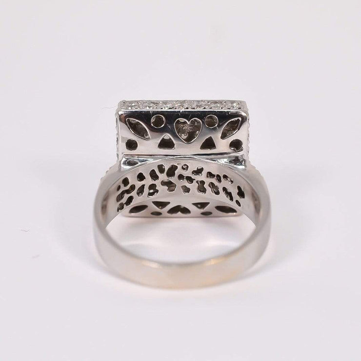 Mark Areias Jewelers Jewellery & Watches Pave Diamond Concave Saddle Ring 1.80ctw 18K White Gold
