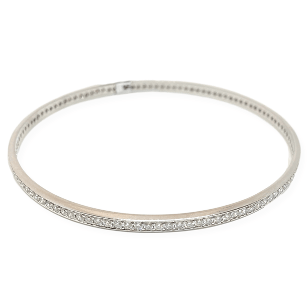 Mark Areias Jewelers Jewellery & Watches Pave Diamond Eternity Round Bangle Bracelet 18KW 2.38CTW 2.75" Diameter