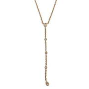 Mark Areias Jewelers Jewellery & Watches Pear Diamond Lariat Drop Adjustable Pendant 14K Rose Gold .92 Carats